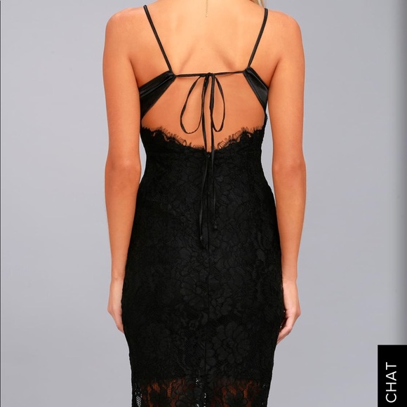SOLD***Lulus black lace midi dress - Picture 2 of 4